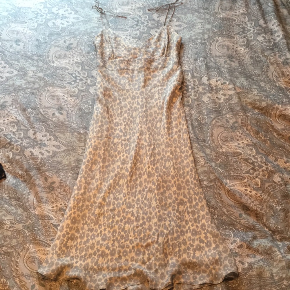 J Crew Blue Floral Print Silk Maxi Dress Size 2